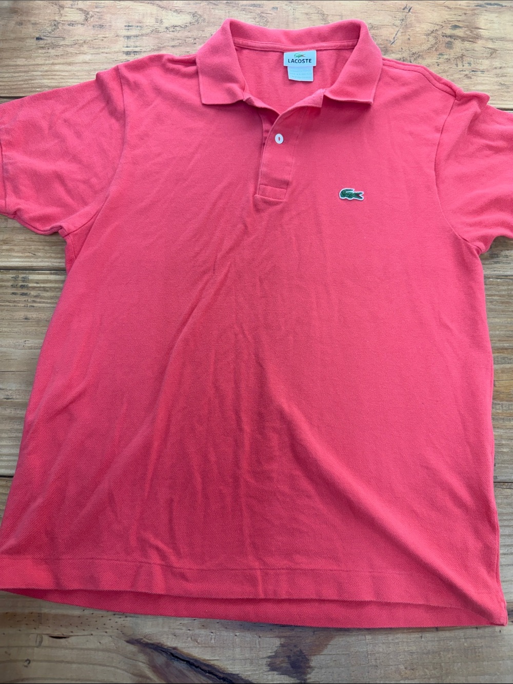 Lacoste Pink Coral Polo with Green Crocodile Logo